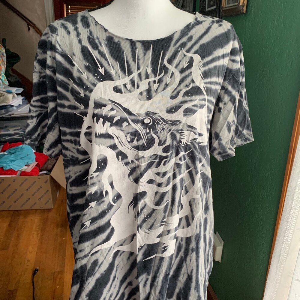 Cut Collar Indie T-Shirt Rogue Print Co Becky Cloonan Wolf Tie-Dye L